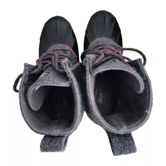 GH Bass & Co Harlequin Duck Boots Womens 6 Gray Wool Lace Up Ankle Rain Outdoor - Picture 3 of 10